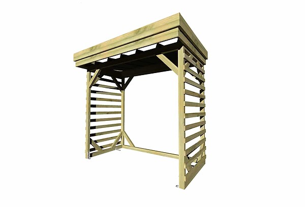 ABRI FRANCAIS - • ABRI Bûches en Bois - 2,8m2 - 2,15x1,31m - Pin Sylvestre traité Autoclave - Surface Int : 1,8m2 | 3 stères - large
