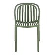 OVIALA - Lot de 4 chaises de terrasse en plastique vert olive - Copenhague - vignette