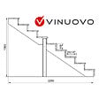 VINUOVO - BERLIN Escalier extérieur bois 9 marches H156cm L-120cm - avec contre marche - vignette