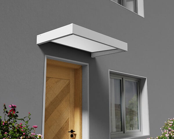 CANOPIA - Canopia Marquise de porte Sophia 160 x 95 cm Blanc / Blanc Opale - large