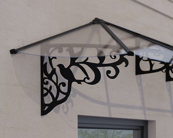 CANOPIA - Canopia Marquise de porte Lily  267 x 88 cm Noir - large
