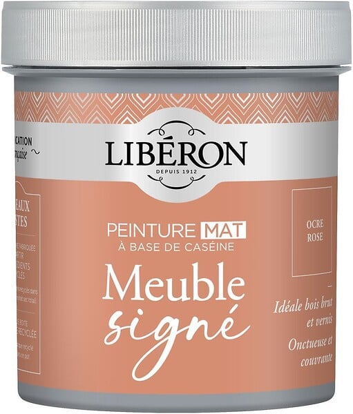 LIBERON - Peinture caséine mate Meuble Signé - Ocre Rose - 0,5L - large