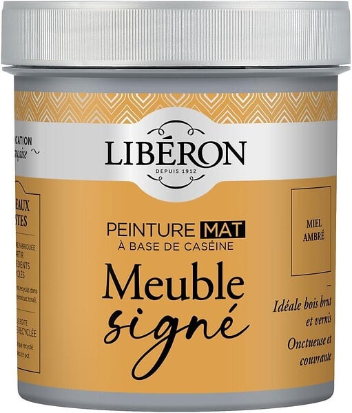 LIBERON - Peinture caséine Mat Miel Ambré pour meubles 0,5L - large