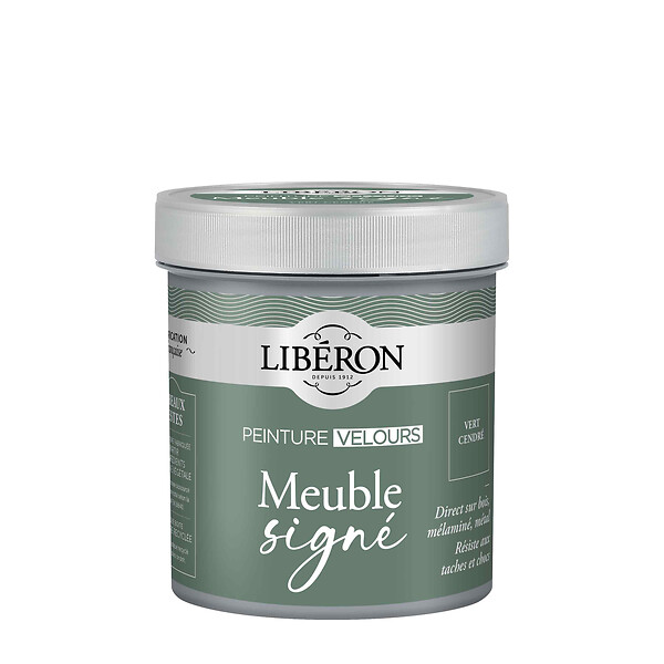 LIBERON - Peinture meuble Velours Vert Cendré 0,5L - large