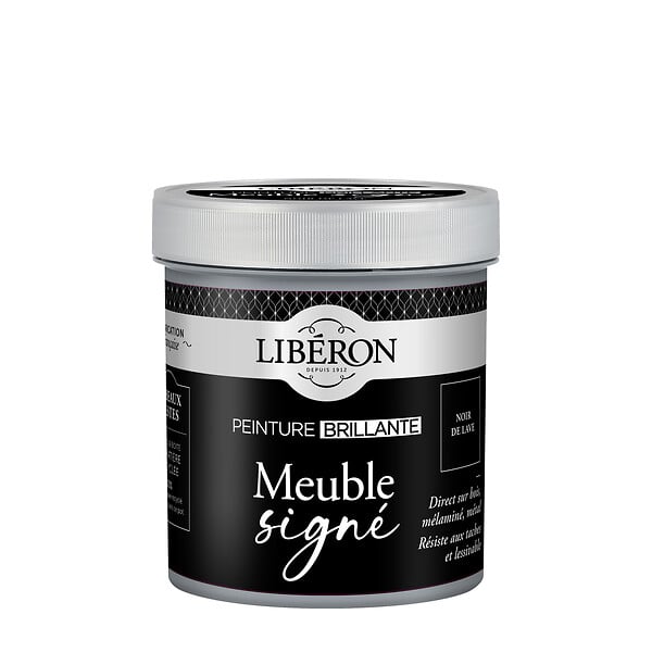 LIBERON - Meuble signé, Peinture Brillant Noir de Lave 0,5L - large