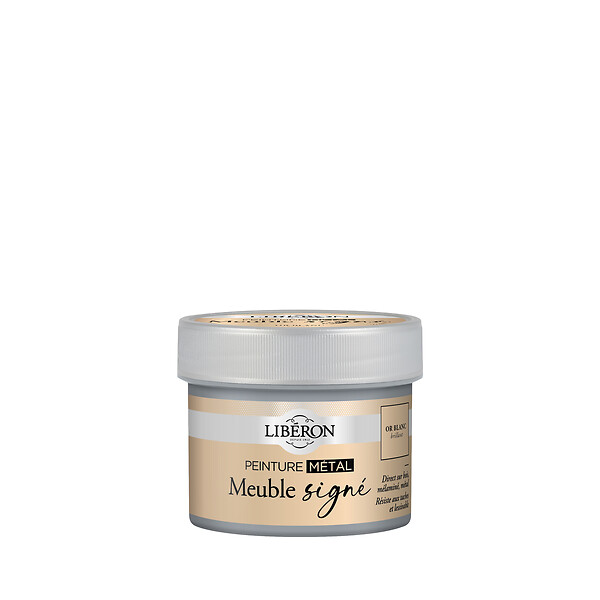 LIBERON - Meuble signé, Peinture Métal Or Blanc Brillant 125 ml - large