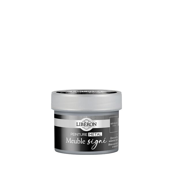 LIBERON - Meuble signé, Peinture Métal New Black Brillant 125 ml - large