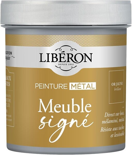 LIBERON - Peinture pour meuble - Métal Or Jaune Brillant - 0,5L - large