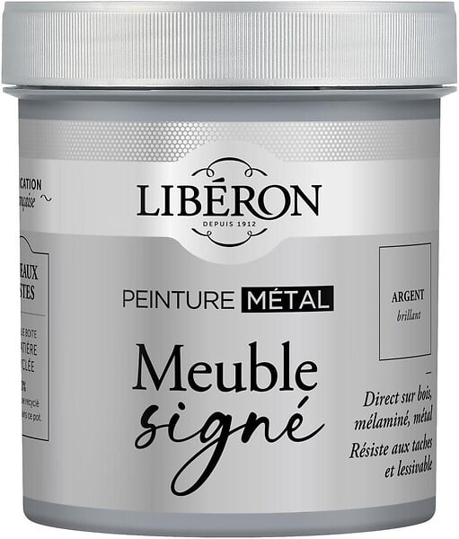 LIBERON - Peinture métal Meuble Signé Argent Brillant 0,5L - large