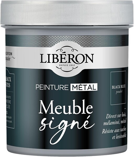 LIBERON - Peinture métal poudré Black Blue - 0,5L - large