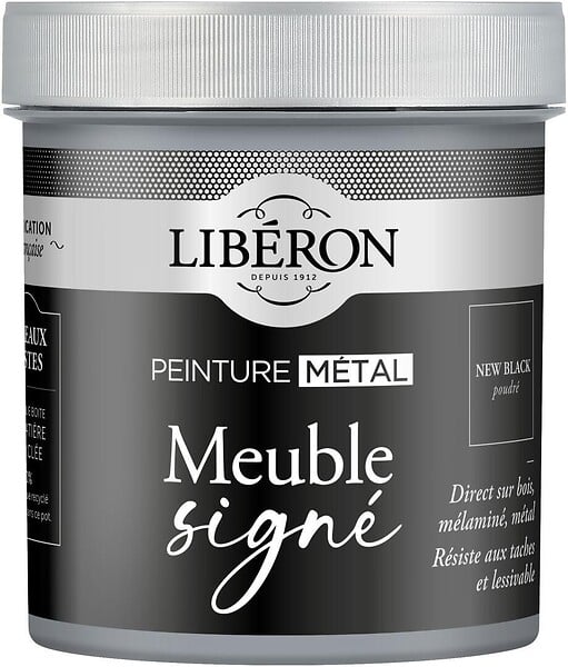 LIBERON - Peinture métal New Black Poudré - 0,5L - large