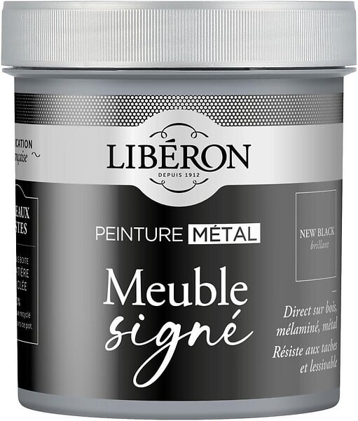 LIBERON - Peinture métal New Black Brillant - 0,5L - large
