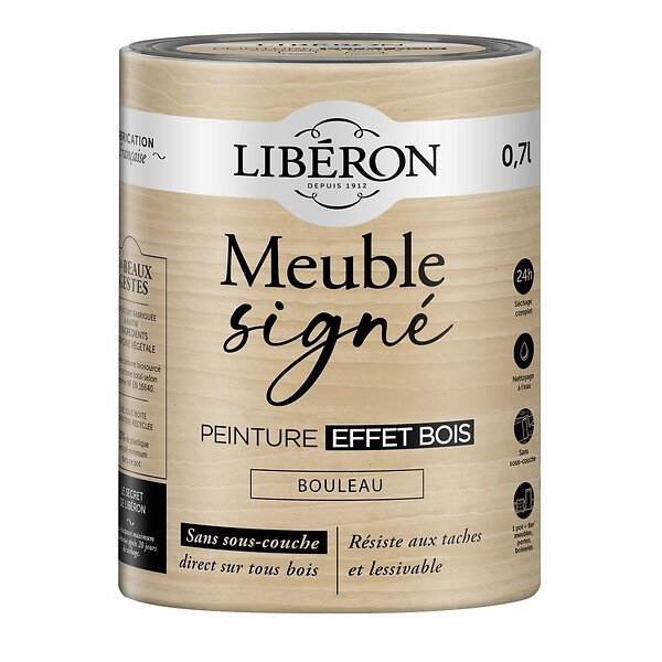 LIBERON - Peinture effet bois Meuble signé - Bouleau - 700ml - large
