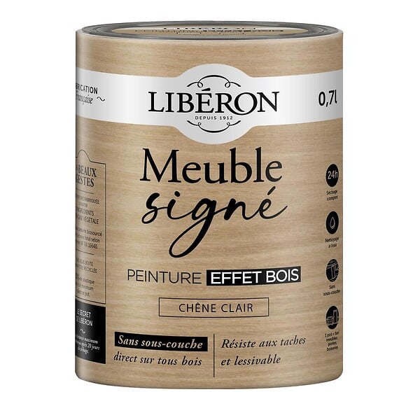 LIBERON - Peinture effet bois - Chêne clair - 700ml - large