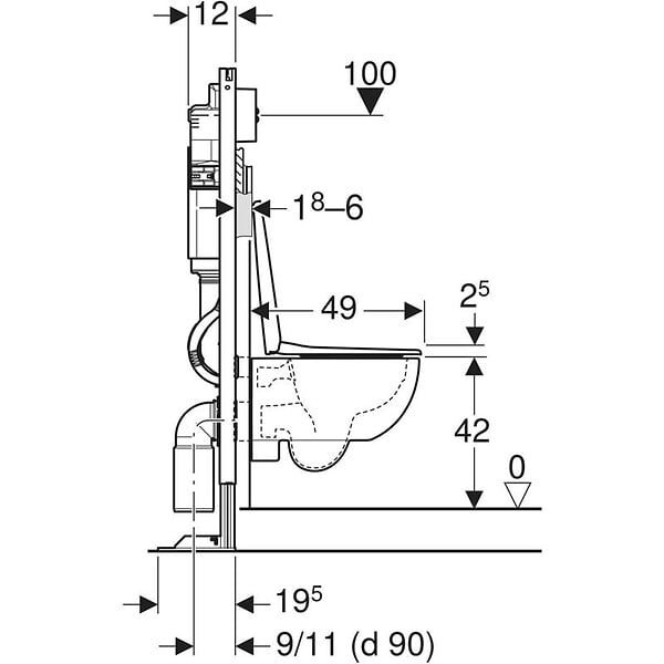 GEBERIT - Pack wc suspendu geberit g500 compact + cuvette rimfree - large