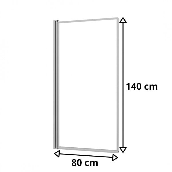 ALLIBERT - Pare baignoire 1 volet pivotant H140 x L80 cm chromé - large