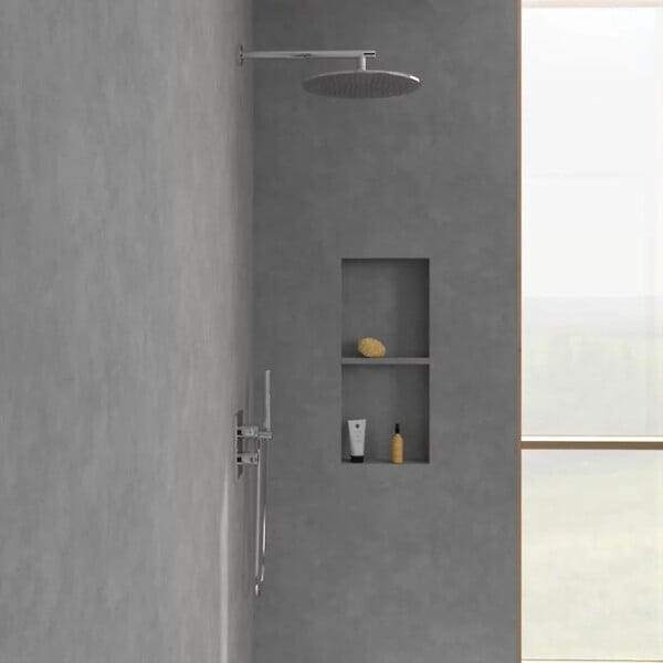 VILLEROY ET BOCH - Mitigeur thermostatique encastré 2 voies  Universal rectangle Chrome - large
