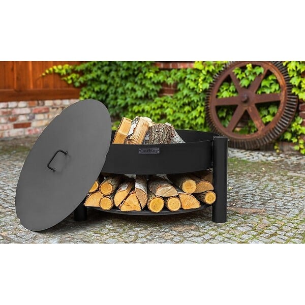 COOK KING - Brasero de jardin SOLAFA avec range bois en acier - large
