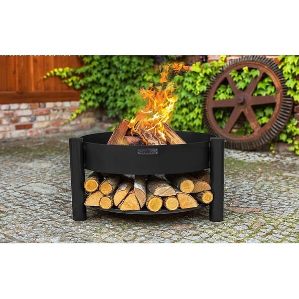 COOK KING - Brasero de jardin SOLAFA avec range bois en acier - large