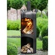 COOK KING - Cheminée d'extérieur cylindrique en acier noir FARO 40x40x132 cm - vignette