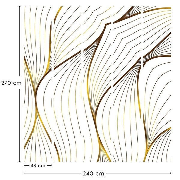 99DECO - Papier peint panoramique - Sötma - Blanc - intissé : 150g/m² - 5 lés : 240x270cm - large