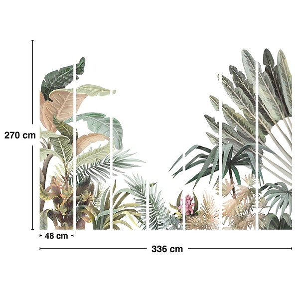 99DECO - Papier peint panoramique - Harmonie - Vert - intissé : 150g/m² - 7 lés : 336x270cm - large