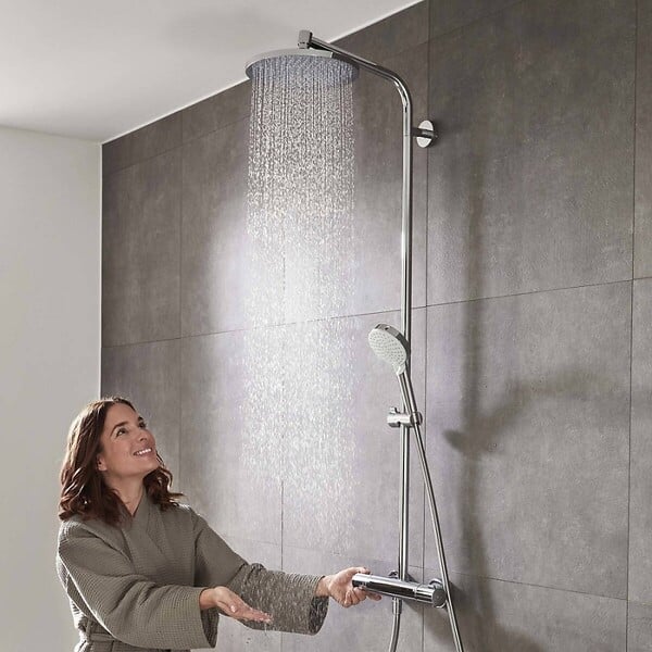 HANSGROHE - Colonne de douche Crometta S 240 Hansgrohe - 1+2 jets - Avec mitigeur thermostatique - Pour douche - large