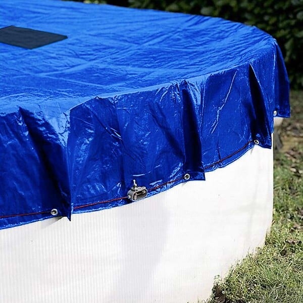 TECPLAST - Bache piscine ronde  620 cm pour piscine de 540 cm Bleue et verte Filet d'écoulement - large