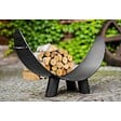 COOK KING - Porte bûches demi-lune MILA en acier noir 80x43 cm - vignette