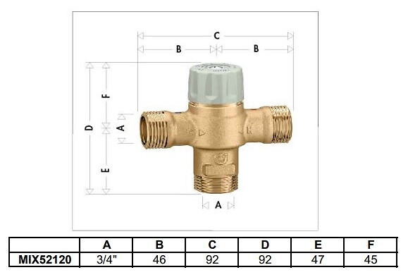 CALEFFI - Mitigeur thermostatique domestique 3/4 NF Caleffi - large
