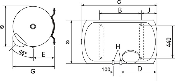 ARISTON - Chauffe eau électrique Blindé Horizontal Mural Initio Ariston 150 L - large
