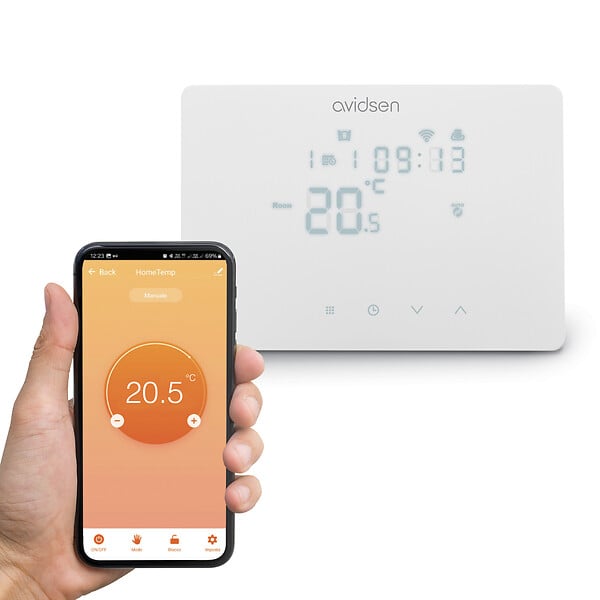 AVIDSEN - Thermostat Wifi connecté filaire blanc - HomeTemp - Avidsen - 127072 - large