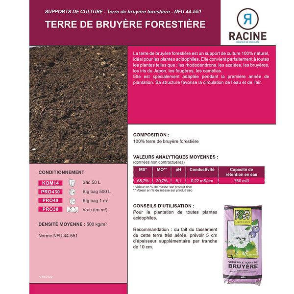RACINE - Terre de bruyère forestière pour plantation Big bag 500 litres - large