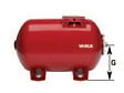 JETLY - Réservoir pression à vessie interchangeable horizontal - Capacité 80 litres - Hauteur: 643 mm - Diamètre réservoir: 450 mm - vignette