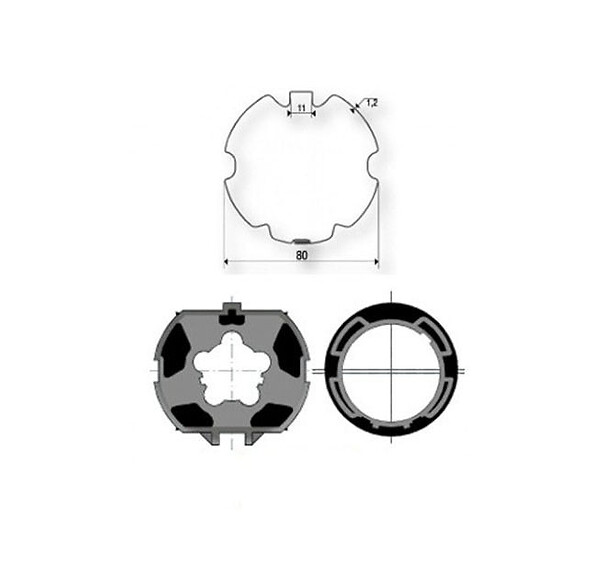 SOMFY - Adaptations moteur Somfy - Axe ZF Ø60mm 9420339 - pour Moteur Ø60mm - large