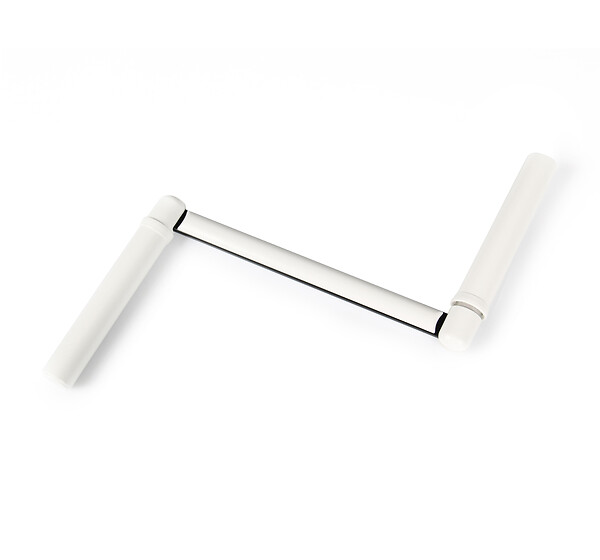 ZURFLUH FELLER - Poignée pour manivelle ronde  Ø 12mm acier laqué blanc Lg totale 310mm - large