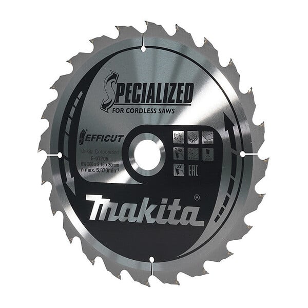 MAKITA - Lames carbure "EFFICUT" pour Bois, pour scies circulaires à batterie MAKITA - large