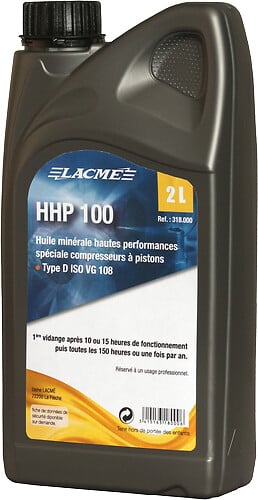 LACME - Huile compresseur HHP100 LACME - Bidon 2 L - 318000 - large