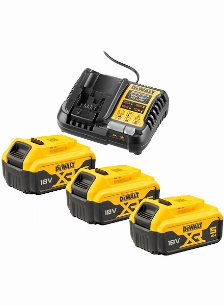 DEWALT - Pack énergie  XR - 3 batteries 18V 5.0Ah + Chargeur universel 12V/18V - DCB1104P3-QW - large