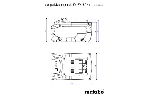 METABO - Batterie 8,0Ah METABO LIHD 18V 625369000 - large
