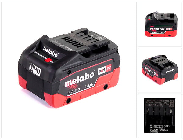 METABO - Batterie 8,0Ah METABO LIHD 18V 625369000 - large