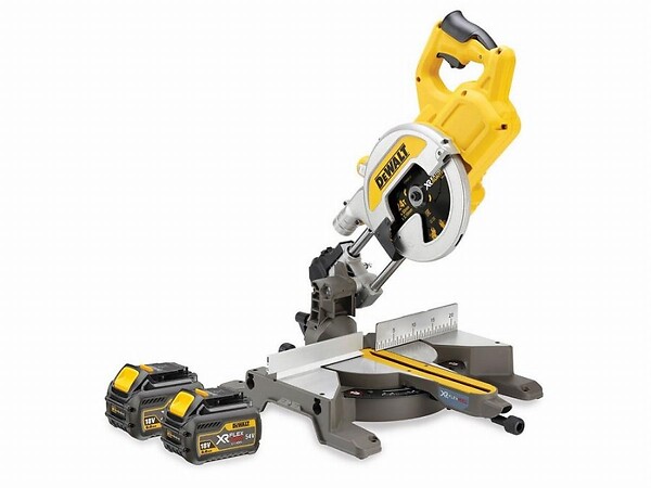 DEWALT - Scie à onglets  - FLEXVOLT - 54 V XR 2 Batteries 6.0Ah, chargeur - DCS777T2 - large