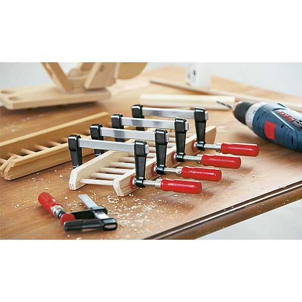 BESSEY SER - Presse en alliage LM - BESSEY - poignée bois - serrage 300 saillie 80 - LM30/8 - large