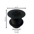 PLANETE BAIN - Bonde fixe de vidage pour lave-mains sans trop plein - écoulement libre - Grille laiton noir mat - vignette