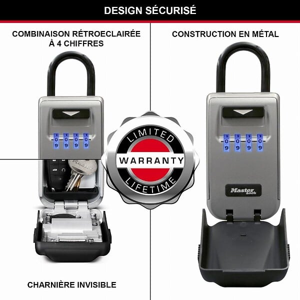 MASTER LOCK - Boite à clés MASTERLOCK avec anse - Rétroéclairé - 5424EURD - large