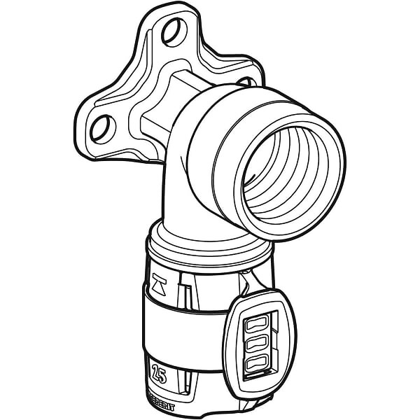GEBERIT - Applique 90° FlowFit - DN. 12 - Ø 16 mm - Rp. 1/2'' - L. 3.6 cm -  - 620.760.00.1 - large