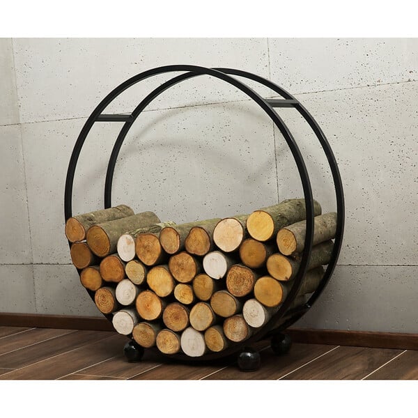 COOK KING - Porte-bûches 'DAISY' en acier pour bûches 20cm : Alliance parfaite entre fonctionnalité et esthétisme - Ø 100 cm - large