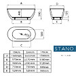 STANO - Baignoire îlot design ovale LISBON noir mat 150 cm - vignette