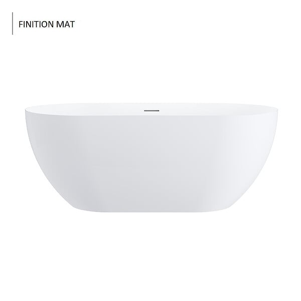 STANO - Baignoire îlot design ovale LISBON blanche 160 cm Mat - large