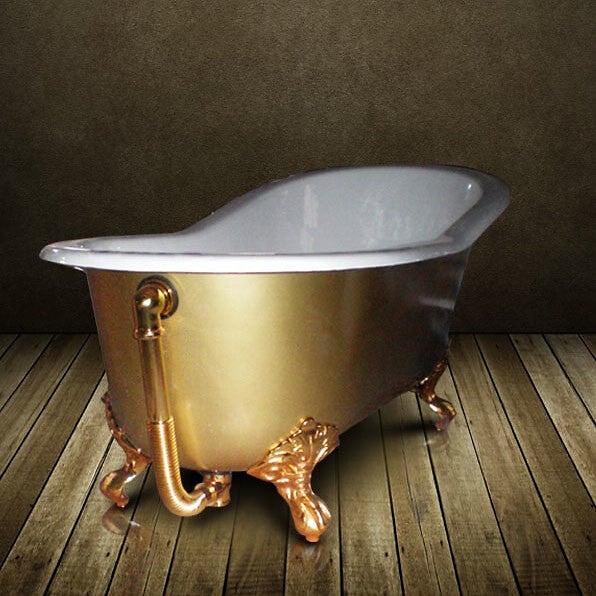 ROGIER & MOTHES - Baignoire sur pieds en fonte ASHFORD dorée or 156 cm Pieds dorés or - large